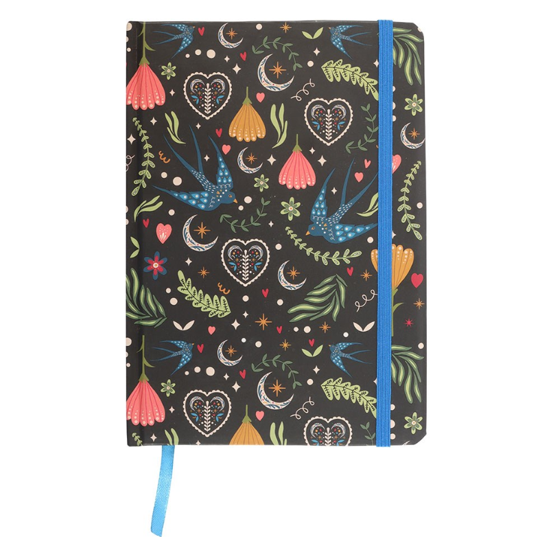 “Flowers & Birds” Hardcover Notebook, A5